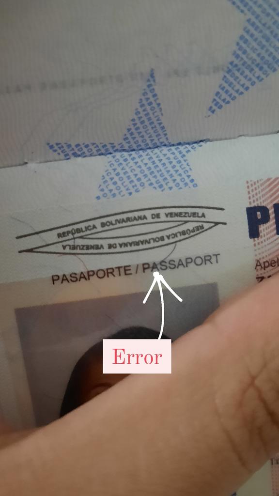 MaribellaSoy's tweet photo. @VenezuelaSaime Un pasaporte tan caro, 40 min para que me lo entregaran (siendo la primera) ¿y viene con ese error? ¿Es en serio? ¿Y ahora que se hace en esos casos? https://t.co/4Ro8N0M4qx
