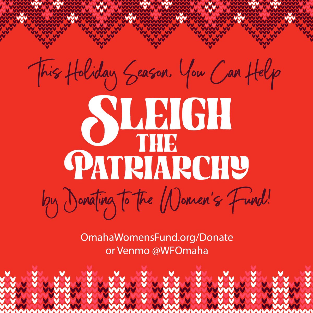 jheggen's tweet photo. It’s time for bold action and generous investing. Please consider making a donation to @OmahaWomensFund during #GivingTuesday402 today! You can donate online or via Venmo. ‘Tis the damn season to sleigh the patriarchy! 🎄🛷🦌 https://t.co/5qybXyRQAZ