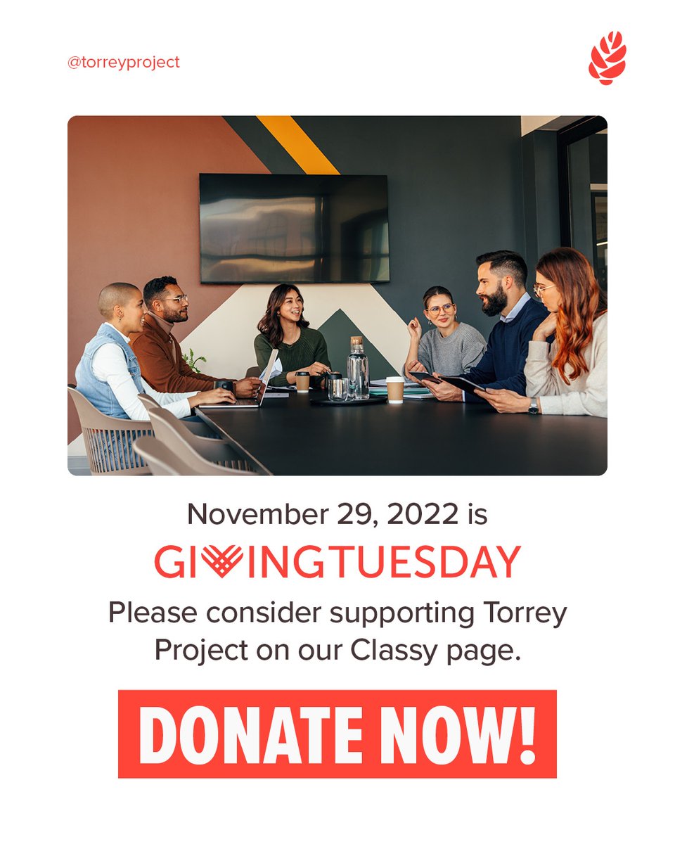 torreyproject's tweet photo. Today is Giving Tuesday! People around the world will come together to celebrate generosity and make an impact. This is the biggest giving day of the year and we want to ask for YOUR support. 

🎁 Donate to Torrey Project here 🔗https://t.co/HQkslGpM8R
•⁠
 #givingtuesday2022 https://t.co/vuoux5Ij3U