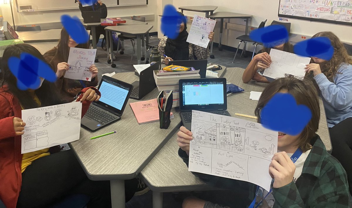 amy_dieterich's tweet image. Today in the CMS WICOR WAR saga…1 minute stories, peer editing and 1 Pagers on plot and figurative language. #teamcms #cmswicorwars #cmscolts