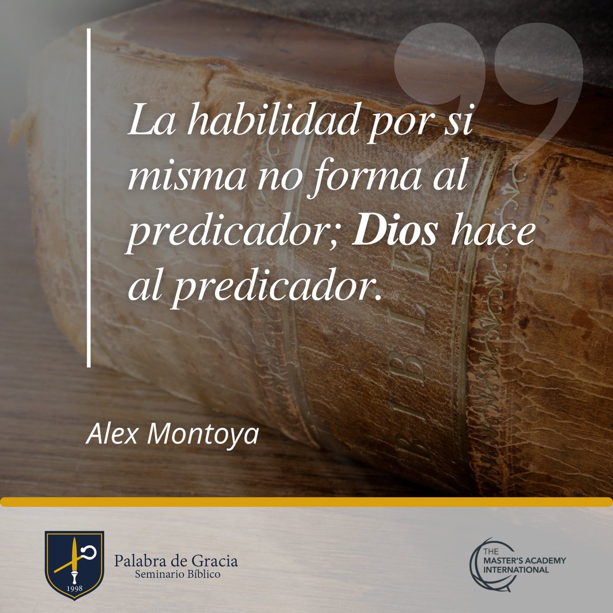 FacultadSBPG's tweet photo. "La habilidad por si misma no forma al predicador; Dios hace al predicador. Alex Montoya
.
.
.
.
#PredicaLaPalabra #PGSB #PalabraDeGracia #Pastores #Predicadores" https://t.co/vNcwEk55WZ