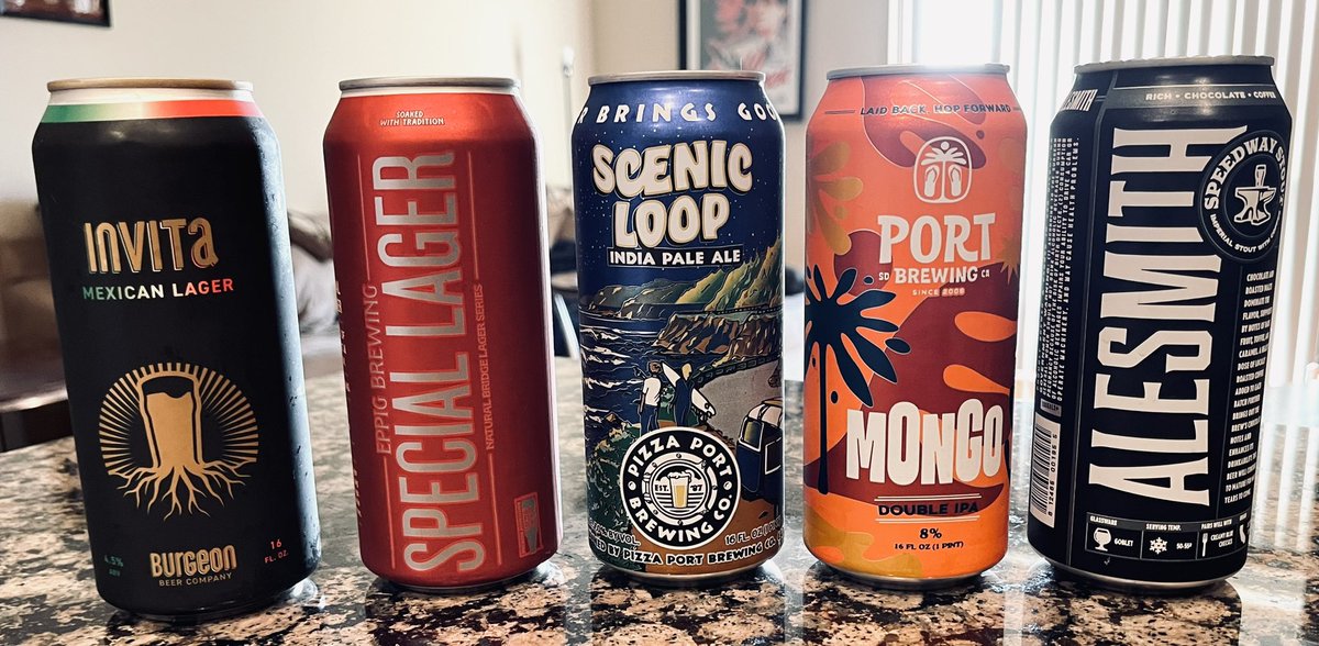 RJellyman's tweet photo. Another #TopBrewsTues & #10PercentTuesday Lineup includes a 12% Stout, an 8% DIPA, a 7.5% IPA, a 5.8% Special Lager, & a 4.2% Mexican Lager. @PizzaPortBeer @JonMontag @JohanBBT @cellmavin @Senor_Greezy @RealBMaxwell @TammyJaben @zappafaye @Just4BeerLovers @amethyst_heels https://t.co/ti200HGczq