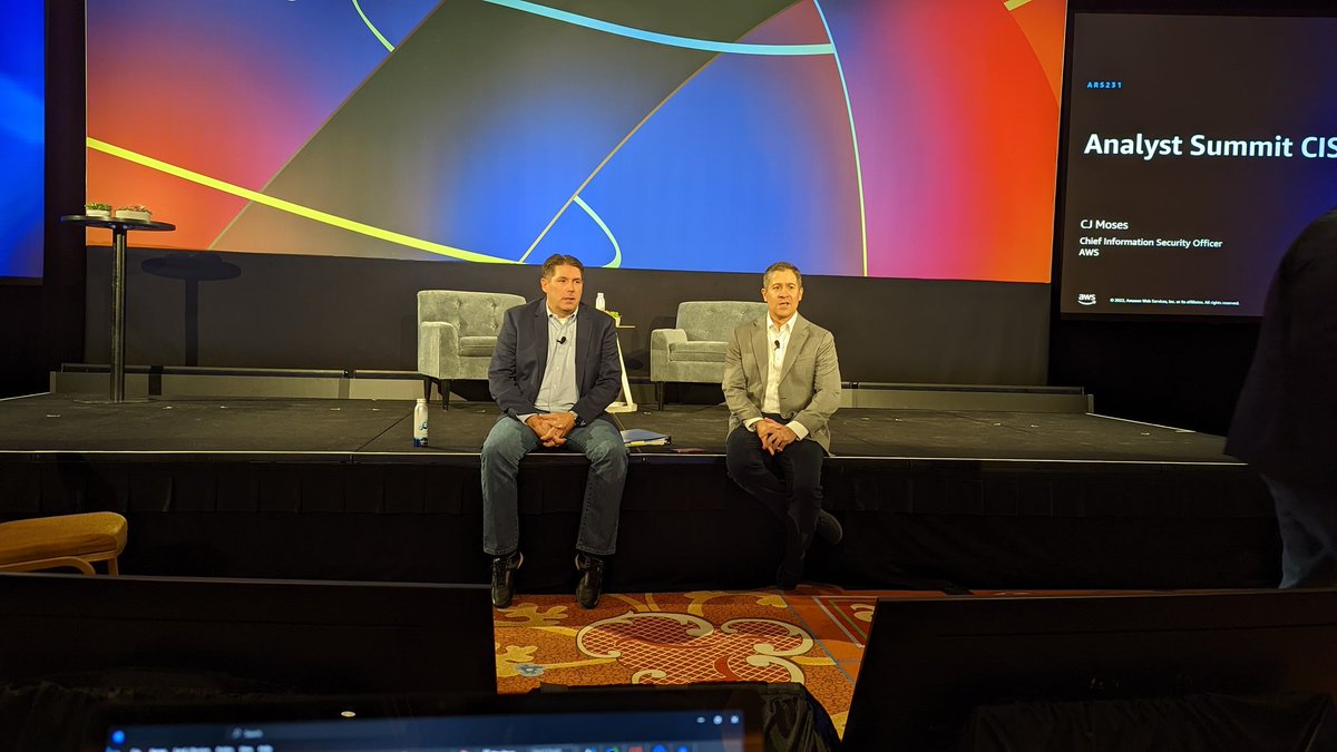 holgermu's tweet photo. Next up - a Convo with the @awscloud CISO @mosescj58 and @alsadowski #Reinvent https://t.co/oBVfMI5uY6
