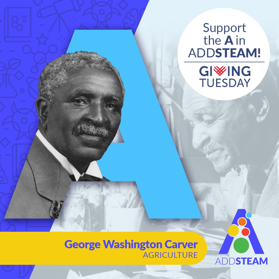 ADDSTEAMOrg's tweet photo. Thank you K.J. Bagchi and Mark Jenssen for contributing to the A in Agriculture! George Washington Carver, an agricultural scientist born during the Civil War is an inspiration for our new generation of STEAM scholars. Are you ready to join them? https://t.co/WVi1WtxtYt #STEMed https://t.co/roaw4YUXS3