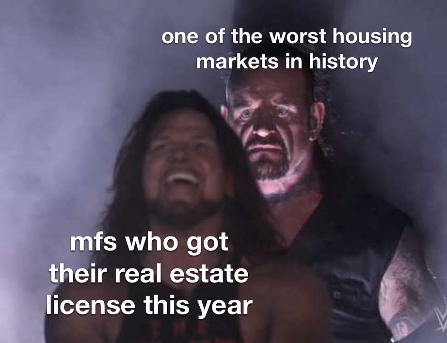 wallstmemes's tweet image. Check in on your realtor friends/family this holiday season 🙏