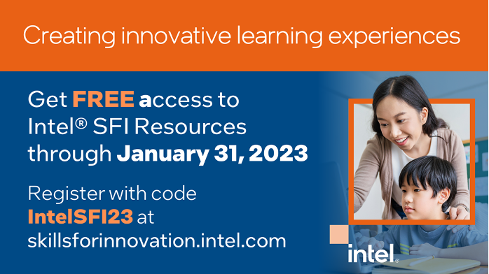 CigdemErtem's tweet photo. Will you be at #CITE2022 this week? Could you use dozens of FREE pre-designed learning experiences for integrating tech in classrooms? Get Skills for Innovation: code IntelSFI23 at https://t.co/T1COwpSTfy. @SnowWhiteEDU & #IntelEdu team will share details at BOOTH 416! #CITE_EDU https://t.co/3cufNiMalw