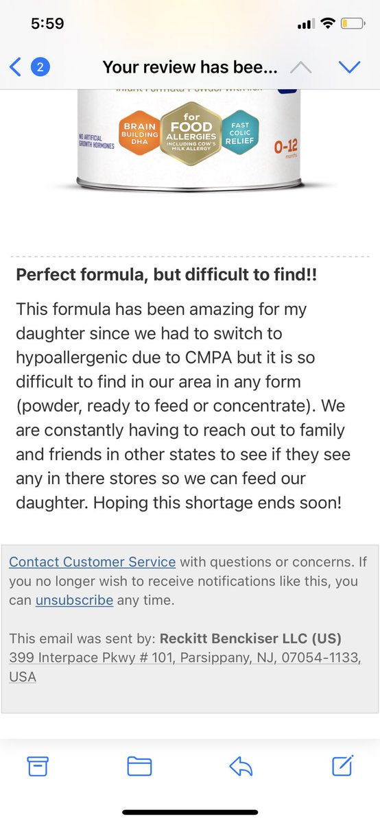 MaridithS's tweet photo. @Enfamil it is really disappointing when I submit an honest review about how our daughter’s baby formula has been difficult to find in our area and it moderated for “not meeting website guidelines”. Mom’s not being able to feed their babies is a genuine concern, do better. https://t.co/y5N3KC8Lai