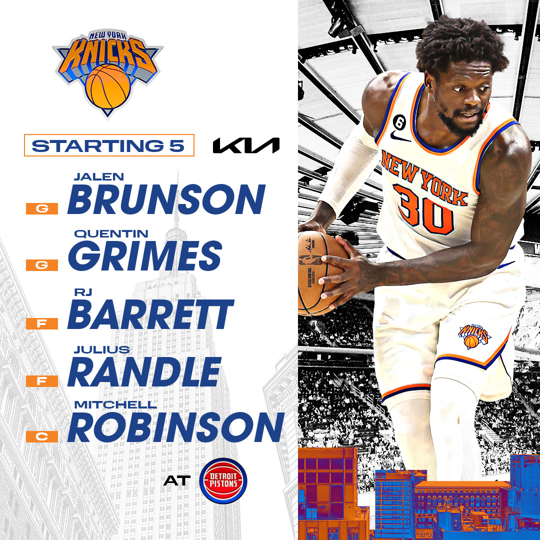 NEW YORK KNICKS on Twitter "Starters. https//t.co/nycfi3twEA" / Twitter
