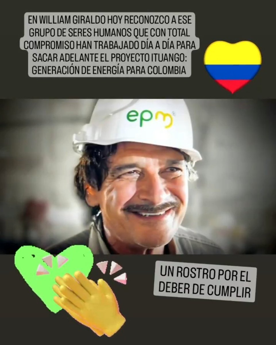 DiegoSalazarV1's tweet photo. El reconocimiento a ese grupo de seres humanos de @EPMestamosahi que han trabajado día a día para sacar adelante el #proyectoituango
En el rostro de William Giraldo, vicepresidente proyectos generación energía, mi abrazo sincero acompañado del sentimiento de orgullo y gratitud https://t.co/9Uf9DyLjT3