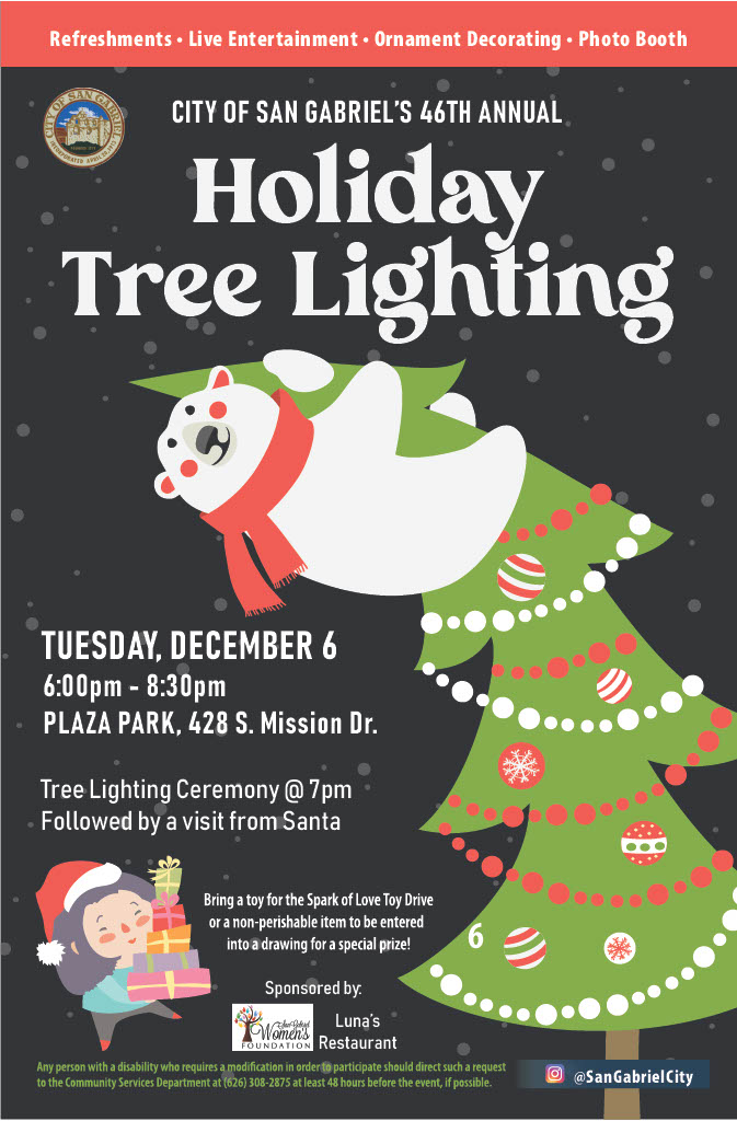 🎄Come ring in the holiday season with us at our tree lighting ceremony on Tuesday, December 6 at Plaza Park from 6 pm to 8:30 pm. Enjoy free hot cocoa, ornament decorating, live performances, and a photo booth, followed by a visit from Santa at 7 pm.🎅☕❄