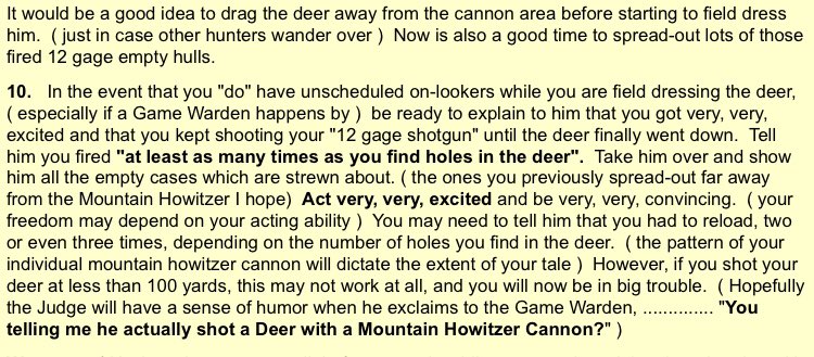 obsessed with this website where a guy advertises blueprints for a small civil war era howitzer and then talks you through how to use it to hunt deer for sport