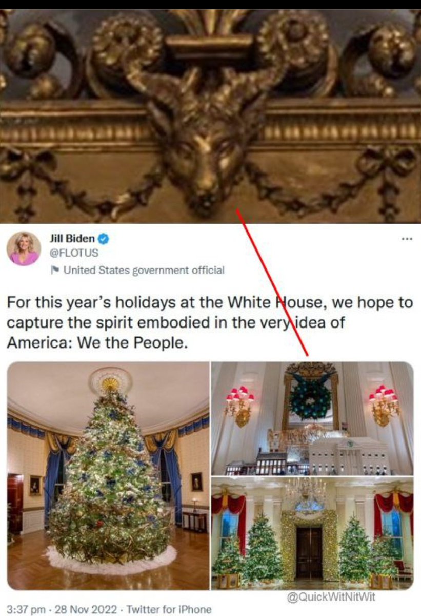 And here we have, the 'first lady' of the Santanic agenda of America. Rubbing it, right in our faces. It's a joke to them.

#SatanicAgenda 
#SatanicRituals 
#WhiteHouseChristmas 
#darkhouse
#PedoPeter