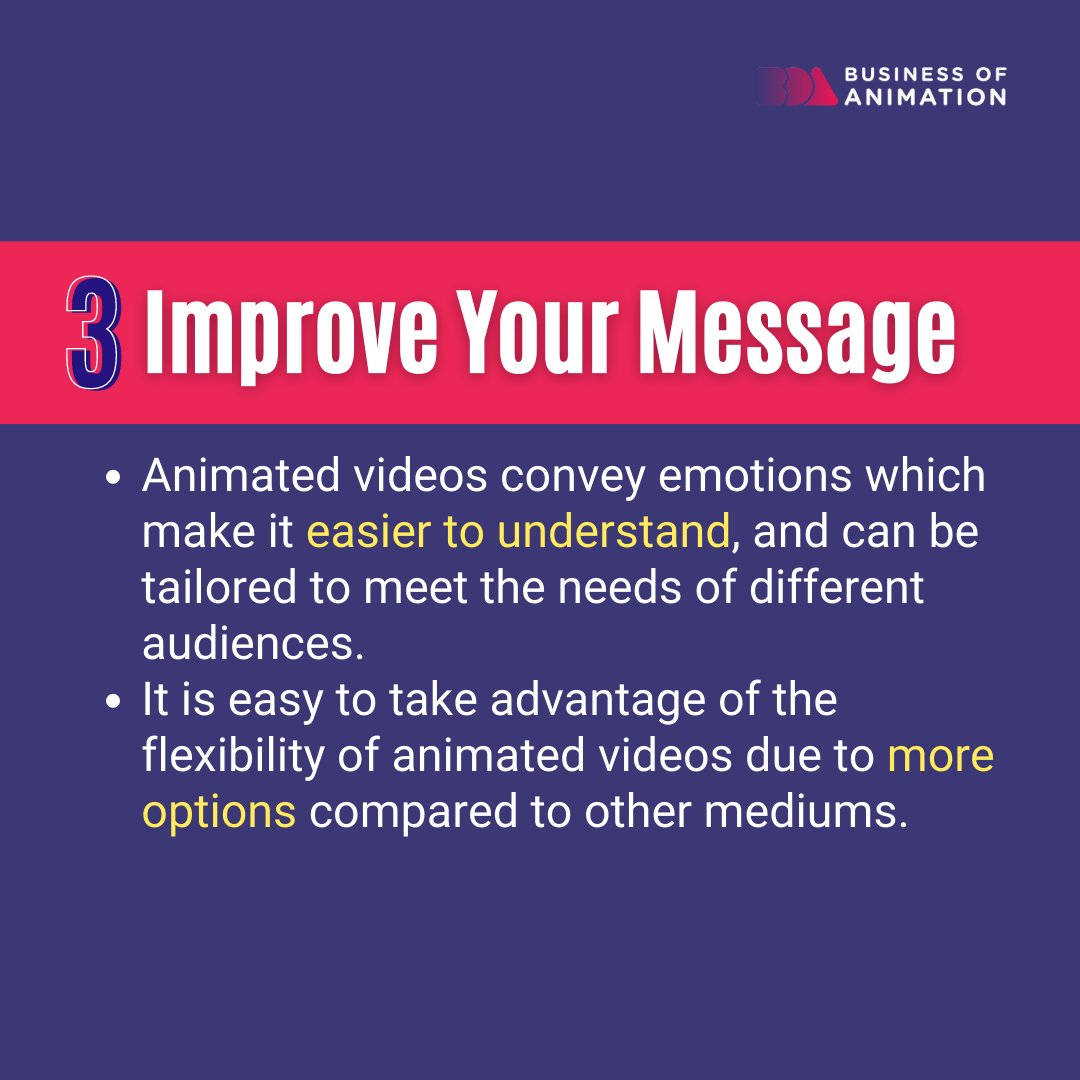animationbiz's tweet image. Here are a few reasons why business owners incorporate animation videos into their marketing strategies:

▶️ Universal Appeal
▶️ Deliver Complex Ideas Easily
▶️ Improve Your Message
#BusinessWorkshopForAnimator #BusinessWorkshopForAnimators #BusinessOfAnimationStudio