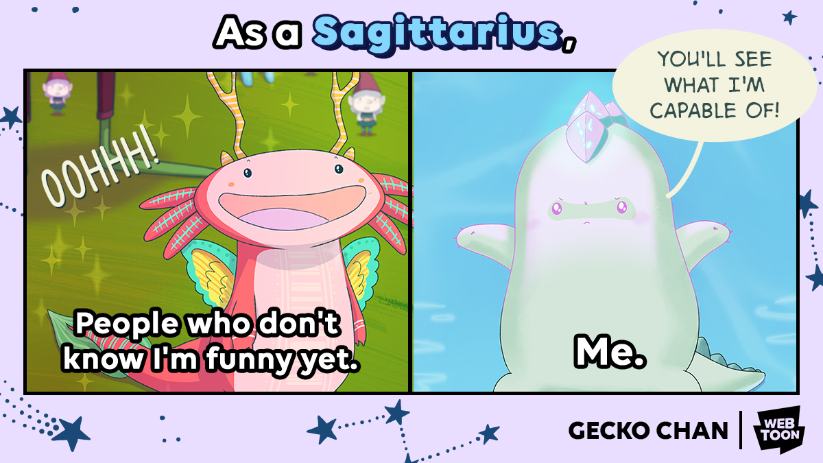webtoonofficial's tweet photo. To all the Sagittarius♐who despise commitment, we guarantee these #WEBTOON series will be worth your time!🤩
Satiate that #Sagittarius thirst to explore new things with these riveting reads! #NiceToMeetYou #WindBreaker #Daybreak #GeckoChan @wishroomness @Moosopp @GeckoChan_ https://t.co/zr61WlJBBU