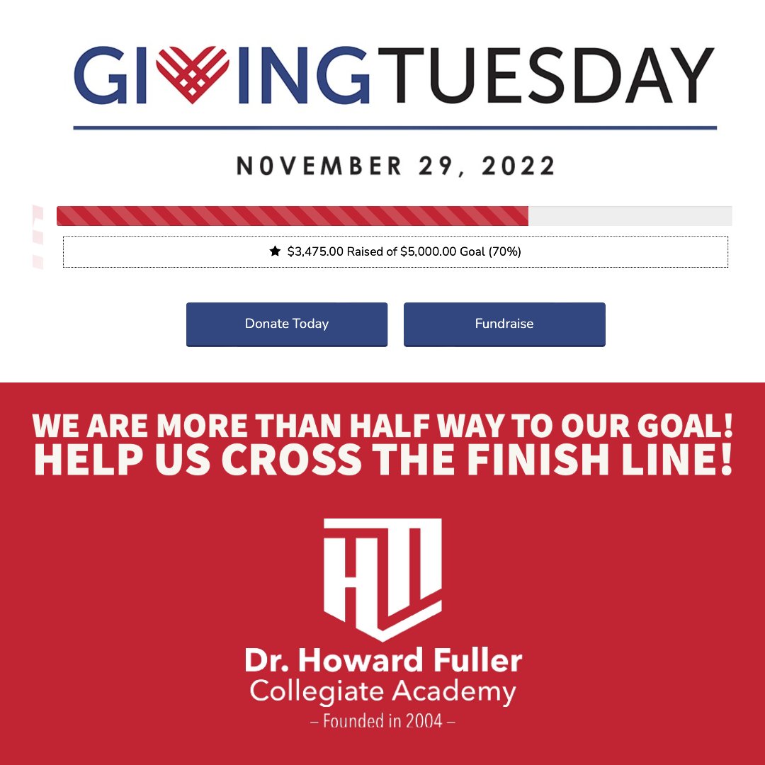 We are almost there. Don't miss your chance to be a part of @GivingTuesday! Huge thanks to today’s donors; we're thrilled at how quickly we've made it past the halfway point. DONATE HERE: flipcause.com/secure/cause_p… #GivingTuesday @HowardLFuller