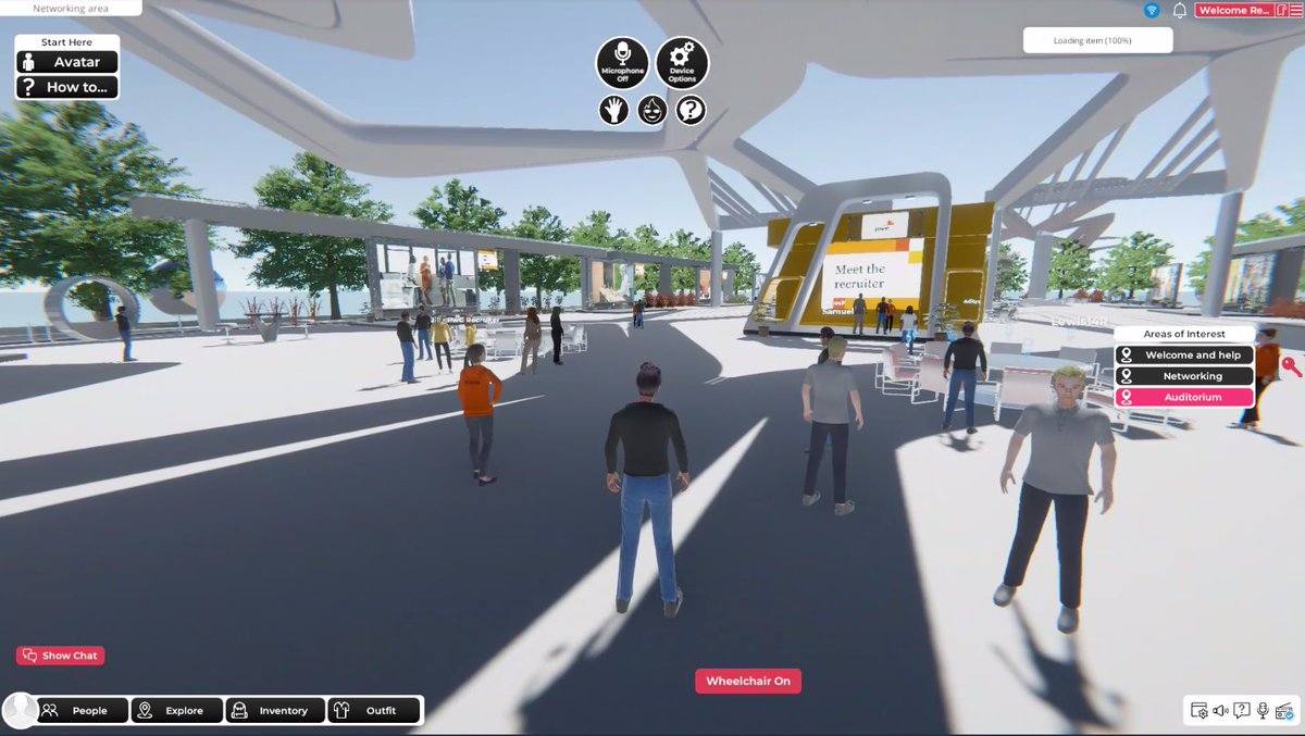 CyberAybie's tweet photo. Kind of my first experience with an actual use case conducted in a virtual environment. Gives me a feel that meta is going to be a thing. Today i could network, attend a seminar, chat with recruiters in this park. #PwC #VirtualPark #Metaverse #EthicalHacking https://t.co/oBfQ1SdN9N