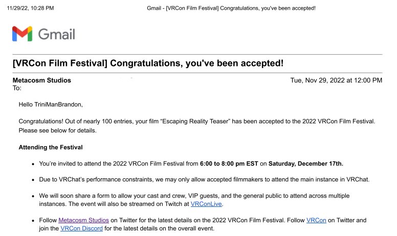 NakeiLu's tweet photo. OUR CAST GOT ACCEPTED INTO THE VR FILM FESTIVAL https://t.co/42YEsdQ2SD