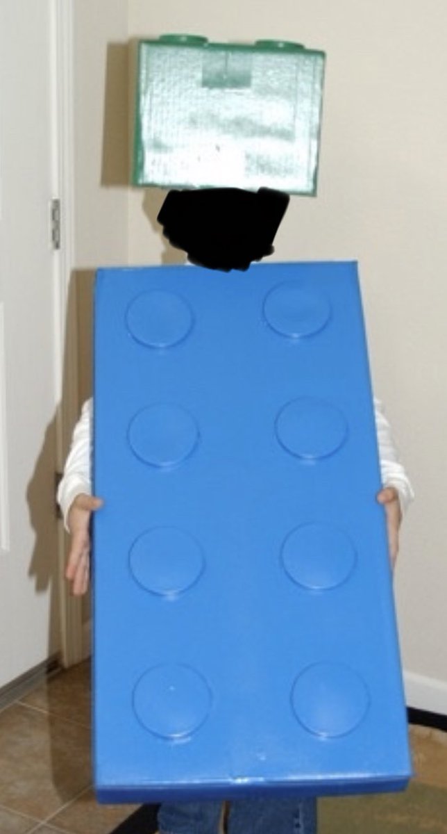 Ranboosaysstuff's tweet photo. Most kids chose fun Halloween costumes.

I, however, was not most kids and chose the LEGO BRICK https://t.co/BTVkbfq8Pp