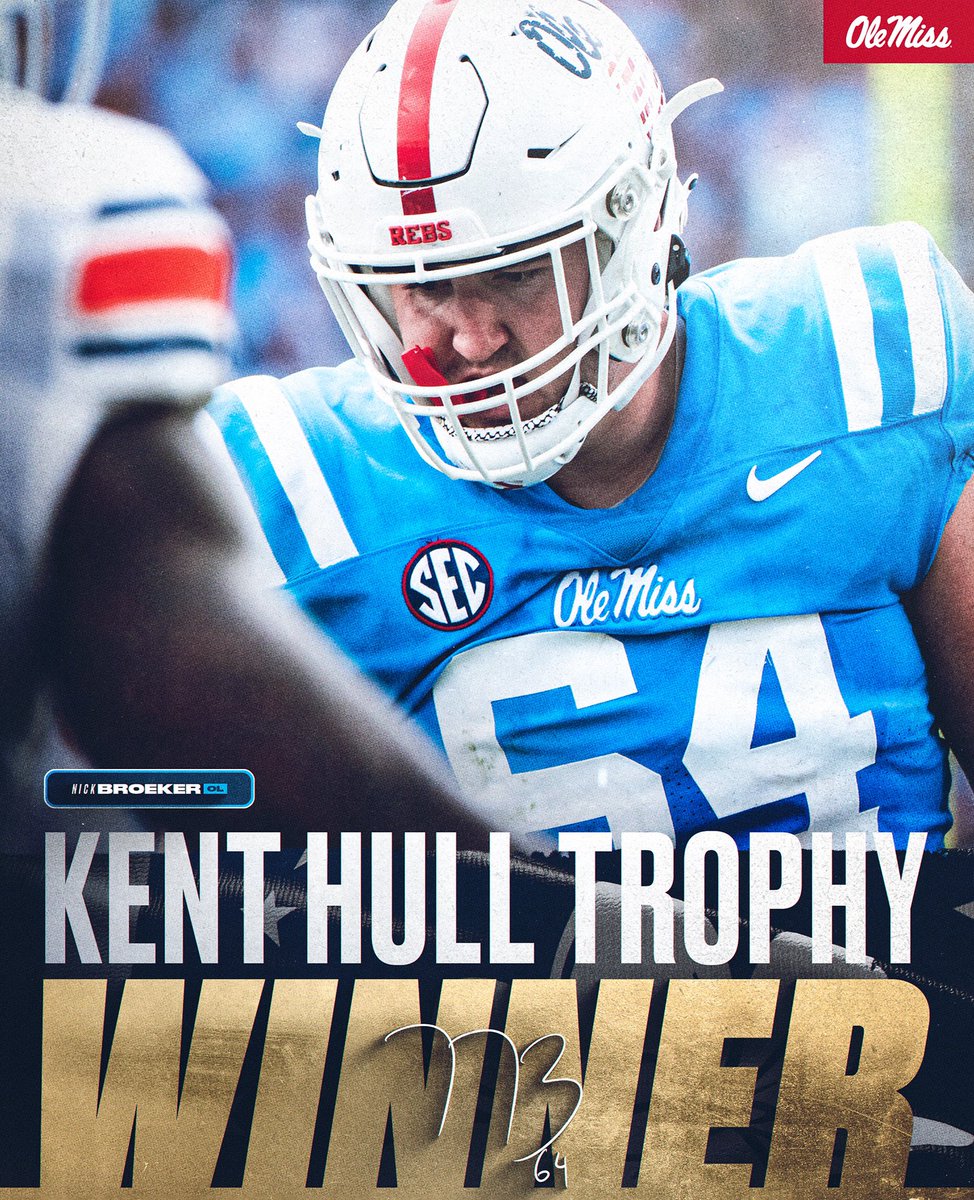 OleMissFB's tweet photo. The best Offensive Lineman in the ‘Sip 🏆 

@NickBro3ker | #HottyToddy https://t.co/HrbfZdrJW3