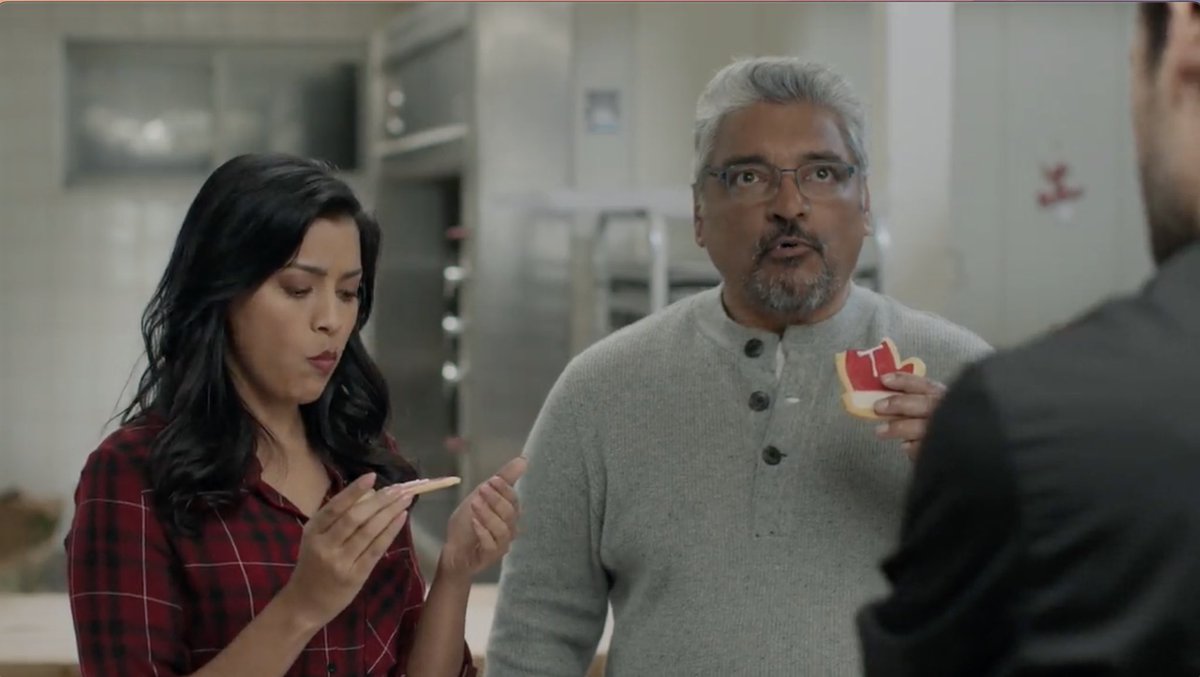 SugithVarughese's tweet photo. Hazel and her dad, Ted, sample the goods in A #GingerbreadChristmas on @discoveryplus in the US and @CraveCanada in Canada. https://t.co/bThYxYjUVD