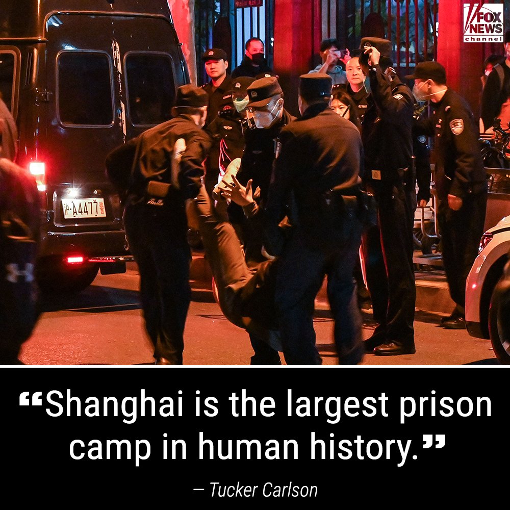 FoxNews's tweet photo. Tucker Carlson says China’s COVID policy is a tool of social control. https://t.co/Rjn4sOHiJt https://t.co/hHfTXsV5eJ
