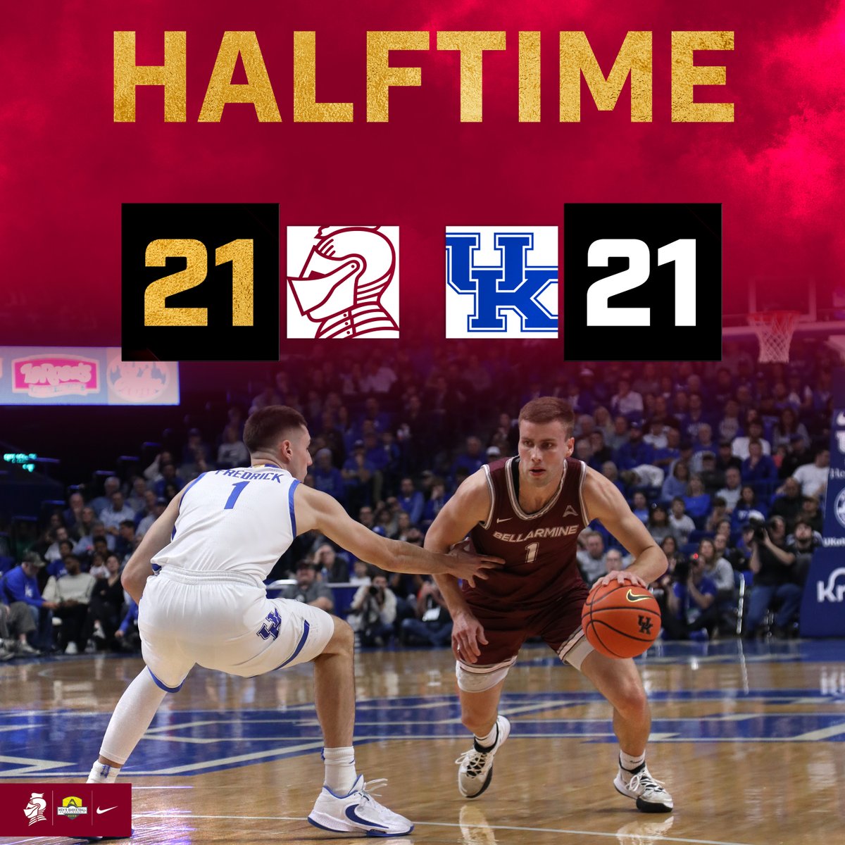 All tied up going to the break.