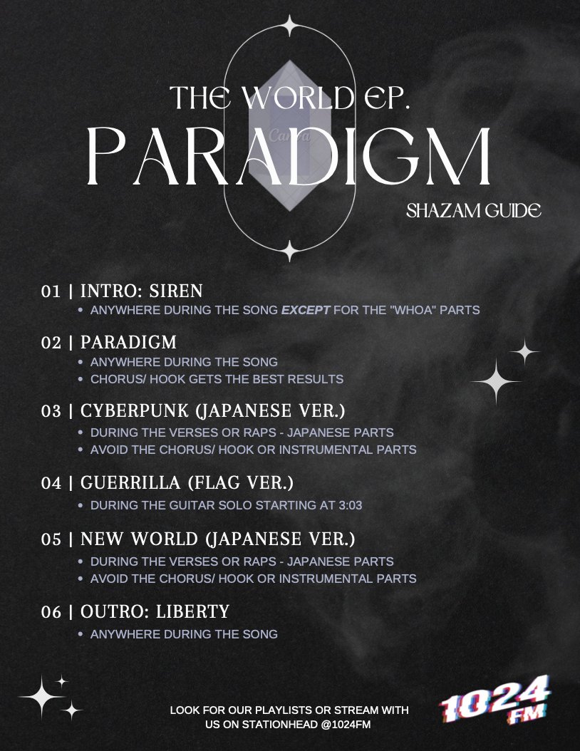 atz1024fm's tweet photo. 🗣️: REBELS!! Are you remembering to Shazam? Here's our guide if you're having trouble finding the perfect spot! 

⚡️⚡️⚡️

#ATEEZTheParadigm 
@ATEEZofficial @ATEEZofficialjp 
#에이티즈 #ATEEZ #エイティーズ https://t.co/rlbxPN9mc8