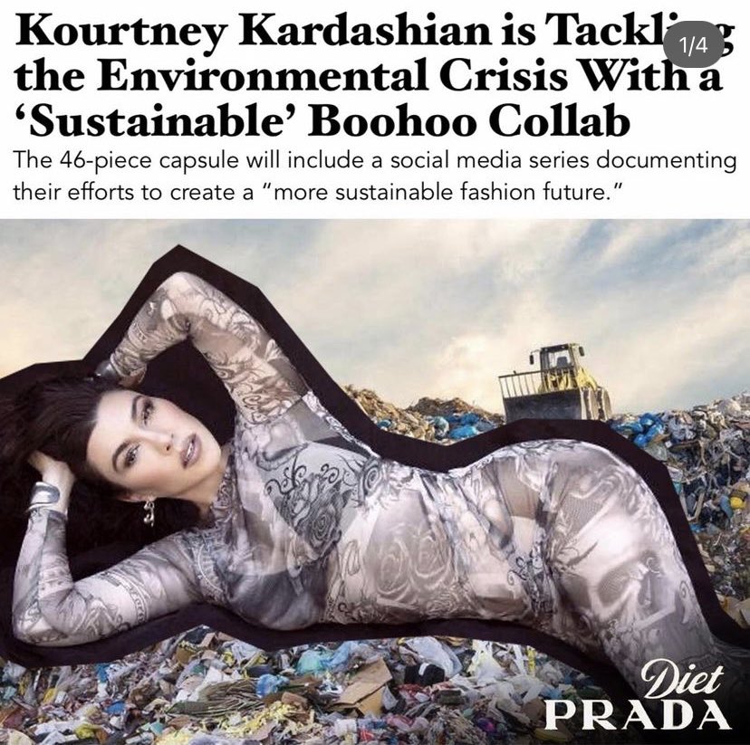 sydneymlin's tweet photo. I’m confused, it’s been 11 weeks since the launch of the @kourtneykardash Sustainable Boohoo Collab, why is the globe still warming? https://t.co/fxZEdNip1z