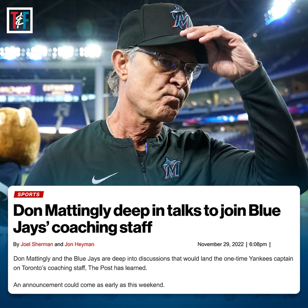 timandfriends's tweet photo. Jays fans... What do you think of Don Mattingly potentially joining the coaching staff? 🤔 #NextLevel 

(via @nypostsports) https://t.co/QL8MiudpLA