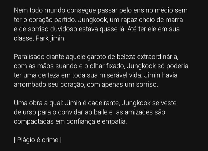 Jikookindica's tweet photo. 💜📚 S.R URSO

Link:https://t.co/LCZQrUPfln

Escrita por: @nahardel

🌟 

#fanfic #jikook #kookmin #Wattpad #fanfiction #jikookindica #JUNGKOOK #jimin #ParkJimin #jeonjungkook

🐥🐰💕 https://t.co/YBCHjpc8xz