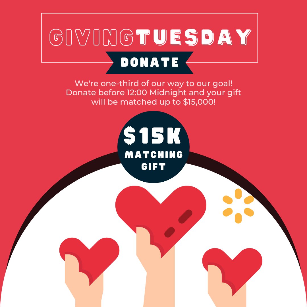 PeaceTreeUMC's tweet photo. We're one-third of our way to our #GivingTuesday goal! Donate by 12:00 Midnight and your gift will be matched. Help us reach $15,000! Please visit https://t.co/kMRIDREWgz

Thanks for doubling your impact and supporting our ministries! https://t.co/nZTL1xwSqT