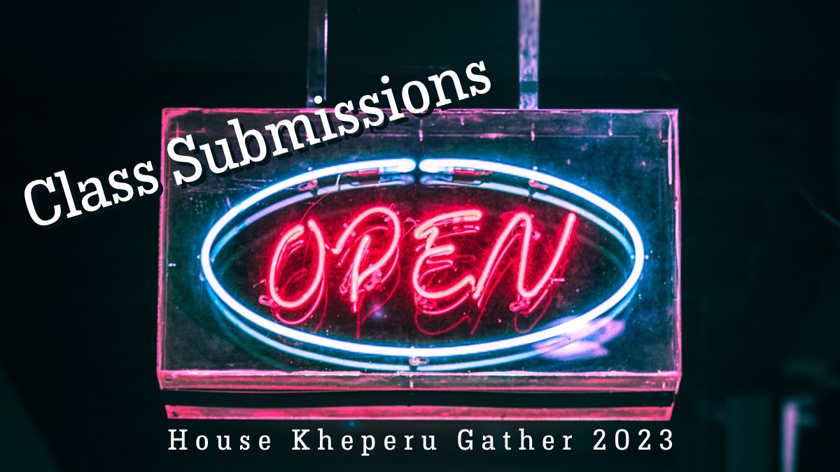 HouseKheperu's tweet image. Gather 2023 Class Submission time has arrived! Have a great presentation you want to teach at Gather this coming year? Do you have deep love of the occult? Archeology? Psychology? Tools and techniques? Head on over to kheperu.org/gather2023 and submit your class.

#gather2023