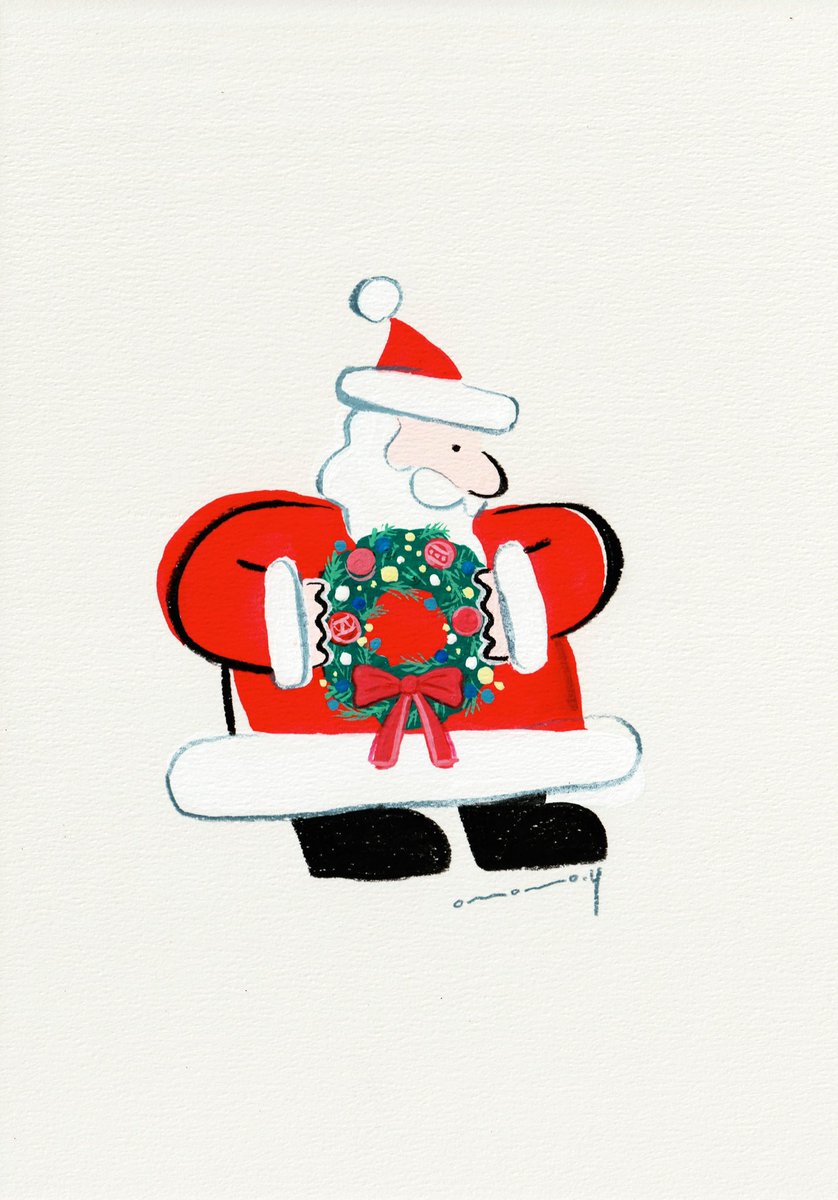 「サンタのクリスマスリース 」|大桃洋祐のイラスト