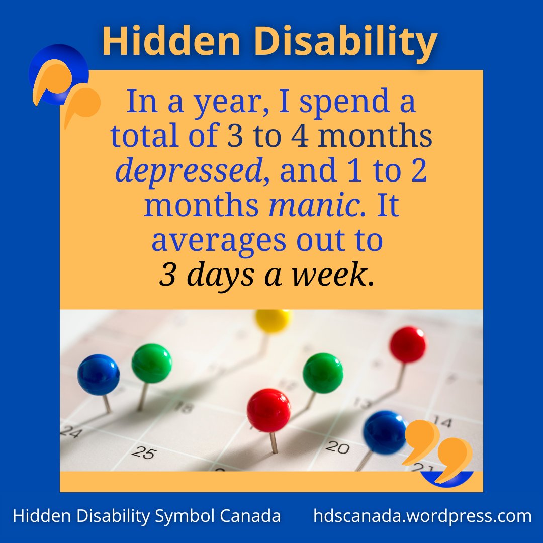 HDSCanada's tweet photo. I'd spend 3-4 months feeling depressed and 1-2 months manic, averaging three days a week.
👉 Join our movement to implement a National Hidden Disability Symbol 🇨🇦 LINK IN BIO.
#jointhemovement #hiddendisability #disabilities #canada #mentalhealth #braininjury #depression #anxiety https://t.co/xX4nXqEyRz