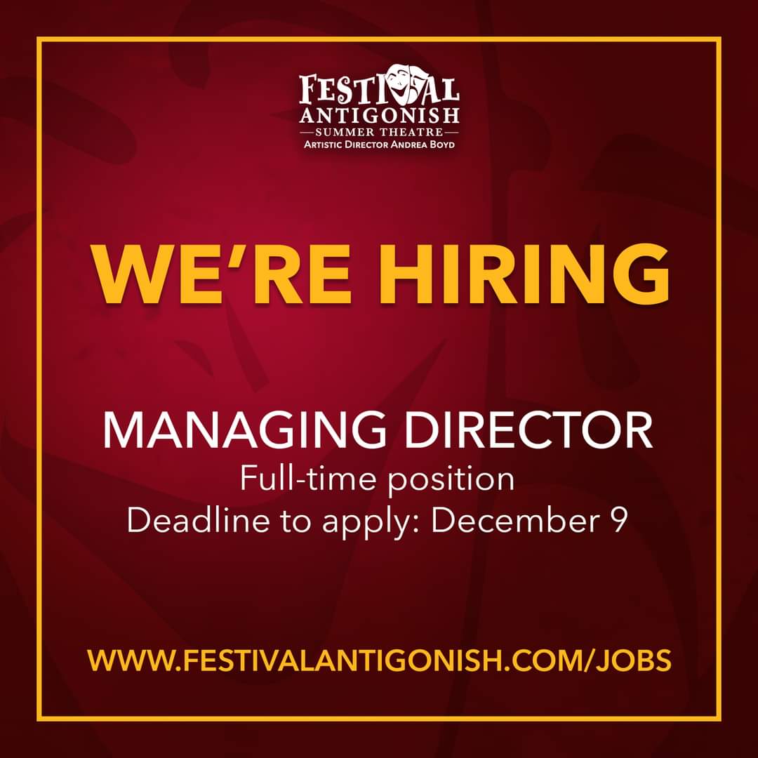 ✨ JOIN OUR TEAM ✨
The Managing Director is a key part of our two-person leadership team and has complete responsibility for the finance and operations of the theatre. 
View the full posting at festivalantigonish.com/jobs

@WorkInCulture <a href="/TheatreNS/">Theatre Nova Scotia</a> <a href="/AntigonishTown/">Town of Antigonish</a> <a href="/AntigonishCo/">Antigonish County</a>