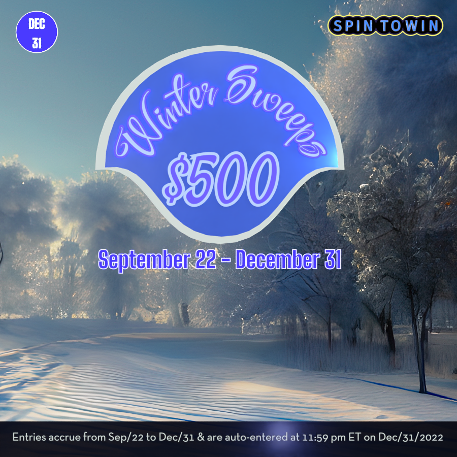SpinToWinSlots's tweet photo. Winter Sweeps  Drawing on December 31st! 
Get those entries in!
And who wants FREE Scratcher?! We thought you wouldn't mind...#freebiesfrenz
https://t.co/ymfjqjAoYP https://t.co/fcECqN8hjd
