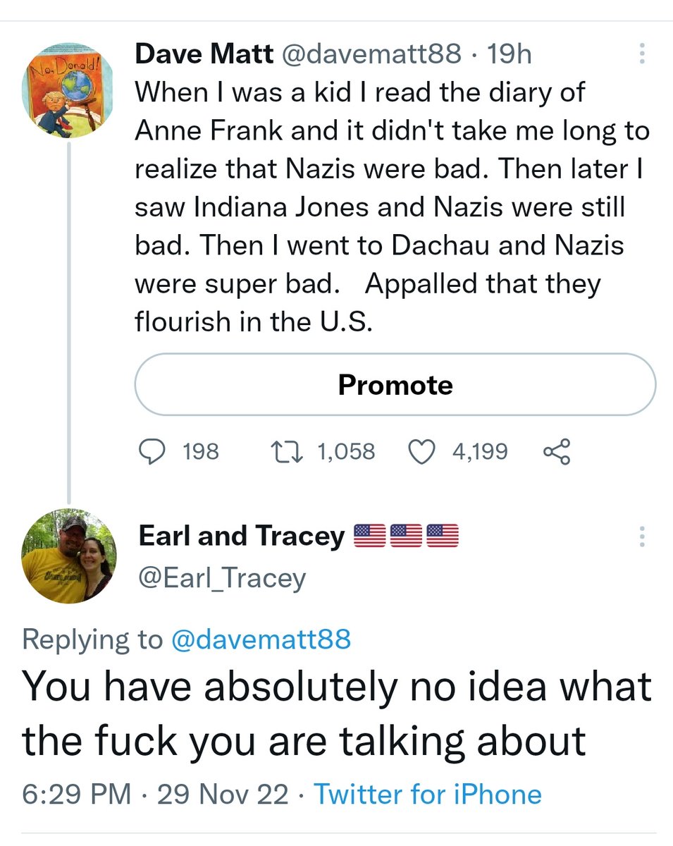 Welcome to Twitter where saying Nazis are bad will get you this