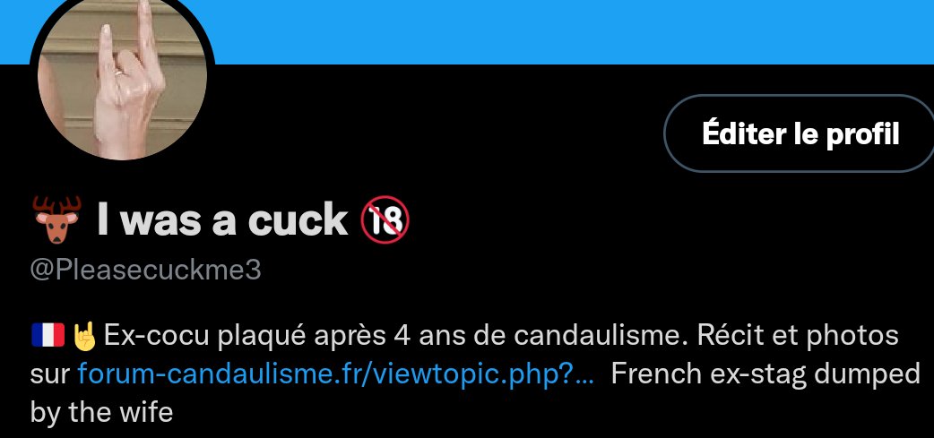 Pleasecuckme3's tweet photo. Nouvelle description et nouvelle bio, pour correspondre à ma situation de cocu plaqué 🤘💩
New title and new bio in line with my situation https://t.co/cFey1A9ENW