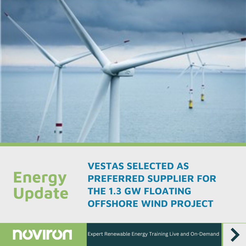 NovironTraining's tweet photo. Vestas selected as a preferred supplier for the 1.3 GW #MunmuBaram floating #offshorewind project #SouthKorea https://t.co/5bN3Ofhez8 #energytransition #renewables #renewableenergy #powerplant #windenergy #elearning #Energysector #powergrid #windfarm #windturbine @vestas @gewcom https://t.co/sX0IEtPUWW