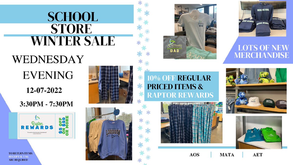 ACLPTSA's tweet photo. Don’t forget to check out ACL’s School Store Winter Sale! 👕 
🟢 Wednesday, December 7th
🔵 3:30-7:30 PM
Stop in to buy some gifts for the upcoming holidays! 🎁 https://t.co/3VgsHS59p5