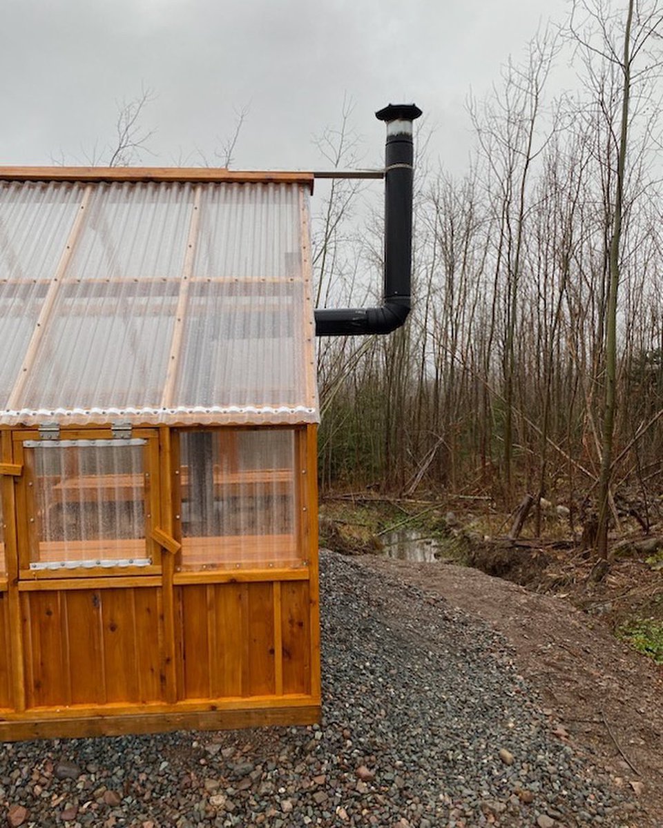 GreenhousesSun's tweet photo. ‘The Kentville’ 8x24 cedar model was recently installed in Scotsburn, Pictou County. 🌱🌻

This greenhouse has 8 additional windows while the interior beds &amp; shelves were built to accommodate a wood burning stove. 🪵🌱🌻

#scotsburn #pictoucounty #woodstovelife https://t.co/GkXONw8nE0