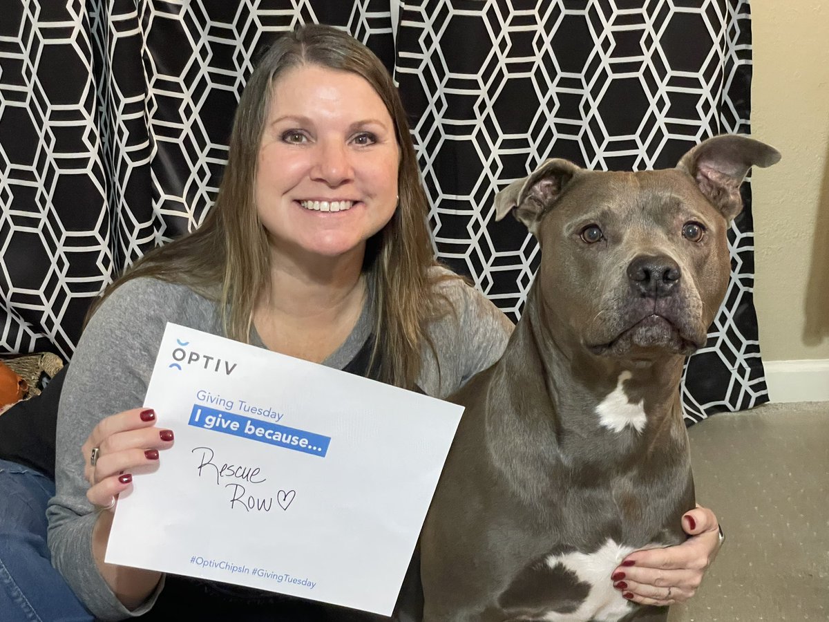 jla1216's tweet photo. I’m thankful I have colleagues that support many amazing organizations. My “office assistant”agrees.😉 When I am able, I donate to Rescue Row. It’s an outstanding animal rescue/no kill shelter in DFW #OptivChipsIn #GivingTuesday #OneOptiv #RescueRow https://t.co/bCbYcbqb06
