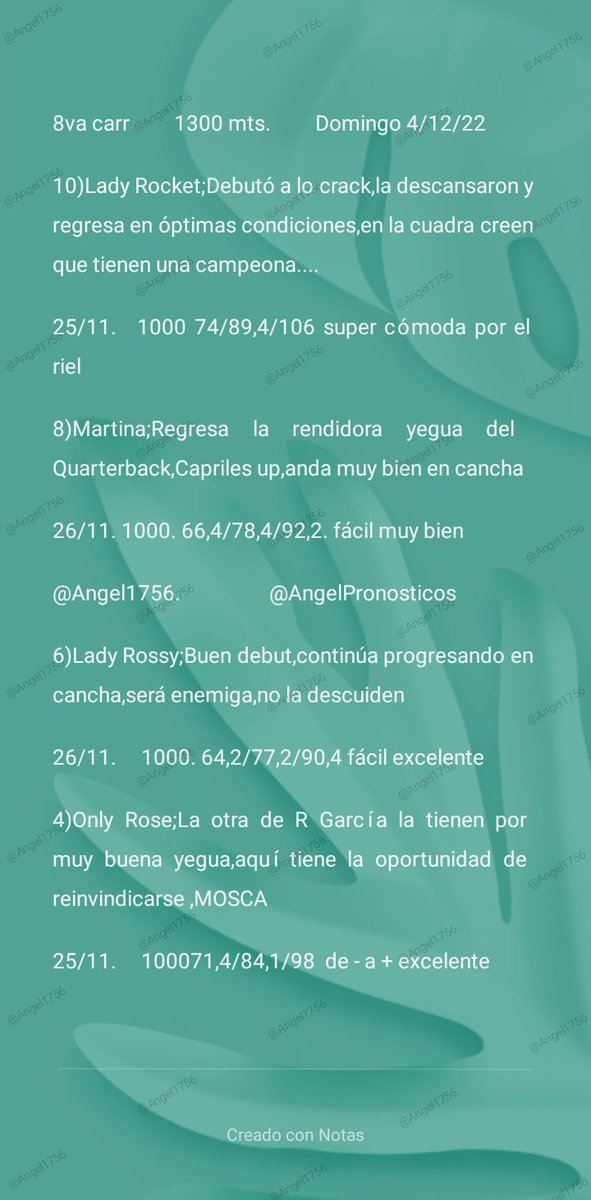 AngelPronostico's tweet photo. Vamos con la segunda valida
#HipismoLaRinconada https://t.co/5ZS7hHBOvw
