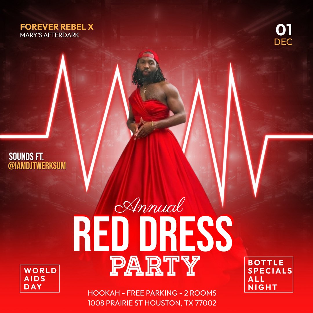 HezRebellious's tweet photo. π¨π¨π¨π¨π¨π¨π¨
#HEATTHURSDAY
RED DRESS PARTY honoring WORLD AIDS DAY! πΉ
THIS THURSDAY DEC. 1 π€ΈπΎββοΈπ€ΈπΎββοΈπ€ΈπΎββοΈ https://t.co/qAWkx9EJsy