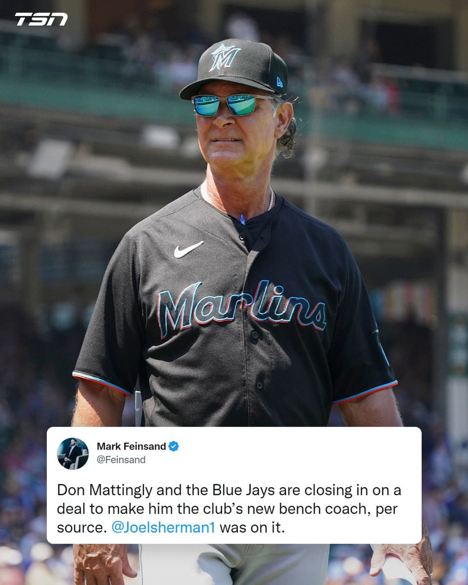 TSN_Sports's tweet photo. The Blue Jays and Don Mattingly are reportedly nearing an agreement. https://t.co/2pFo1teUDF