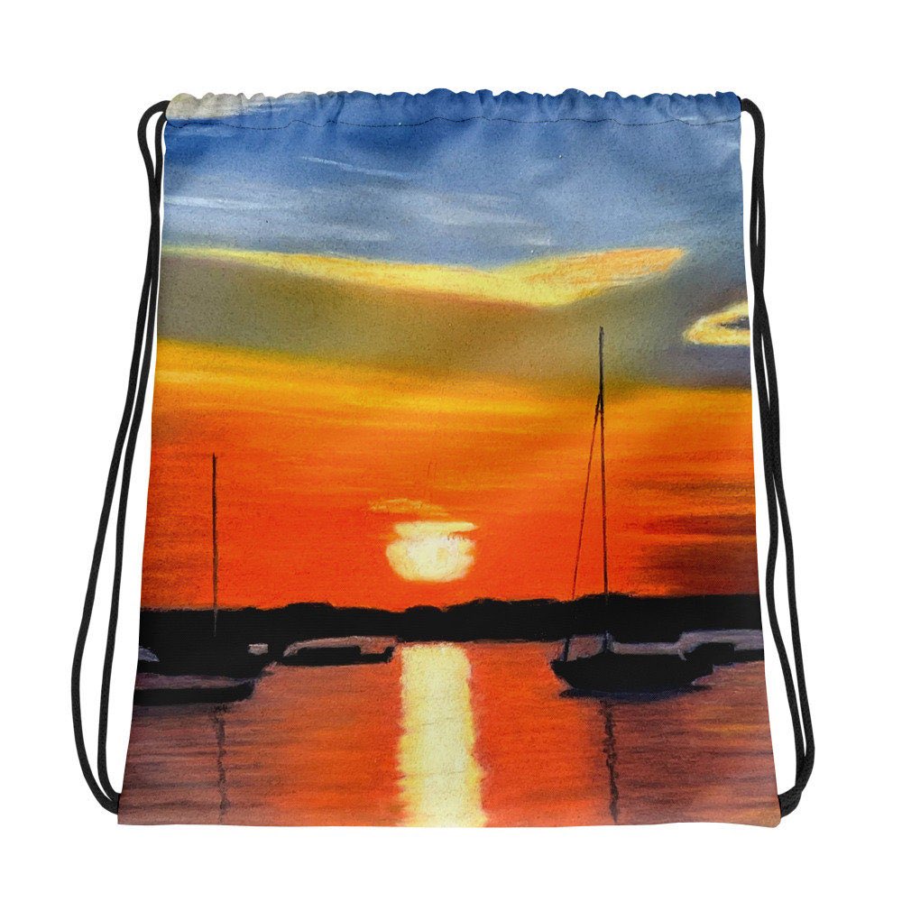 NevueArt's tweet photo. 20% off until December 3rd Breaking Dawn Cape Cod Sunrise Drawstring Bag #capecodart #beachbag #reusablebag https://t.co/g9Yb5BseTP https://t.co/YNh95PeHrg