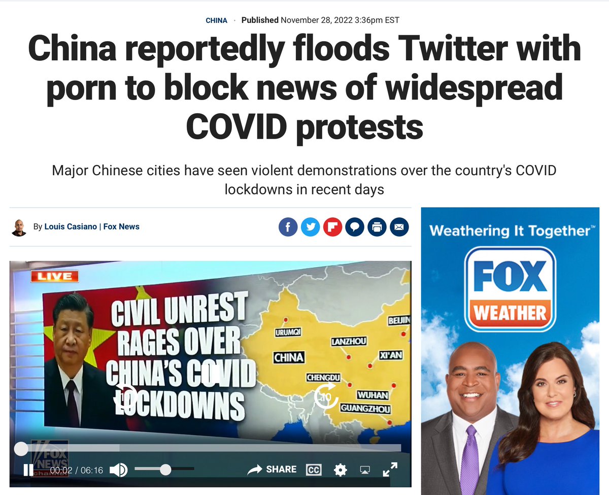 ltshijie's tweet photo. 这次中共为了掩盖抗议浪潮真相，采用了奇特水军：成千上万的色情、赌博账户故意充斥抗议事件热搜，阻止twitter搜寻中国发生的抗议事件。中共这次下三滥行动又被美国主流媒体逮住。世界第一大政党干这种脏事，还是难以置信。 https://t.co/NRYCRrrWXC