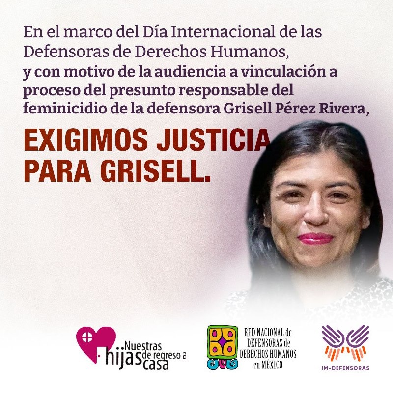 Plumadequetzal's tweet photo. 📢Hoy, Día internacional de las defensoras, es la audiencia de vinculación a proceso del presunto responsable de la desaparición y feminicidio de la #Defensora Grisell Pérez Rivera. 
🗣️Exigimos a @FiscaliaEdomex y @PGJE_Hidalgo
#JusticiaParaGrisell https://t.co/MzUebv7PFT