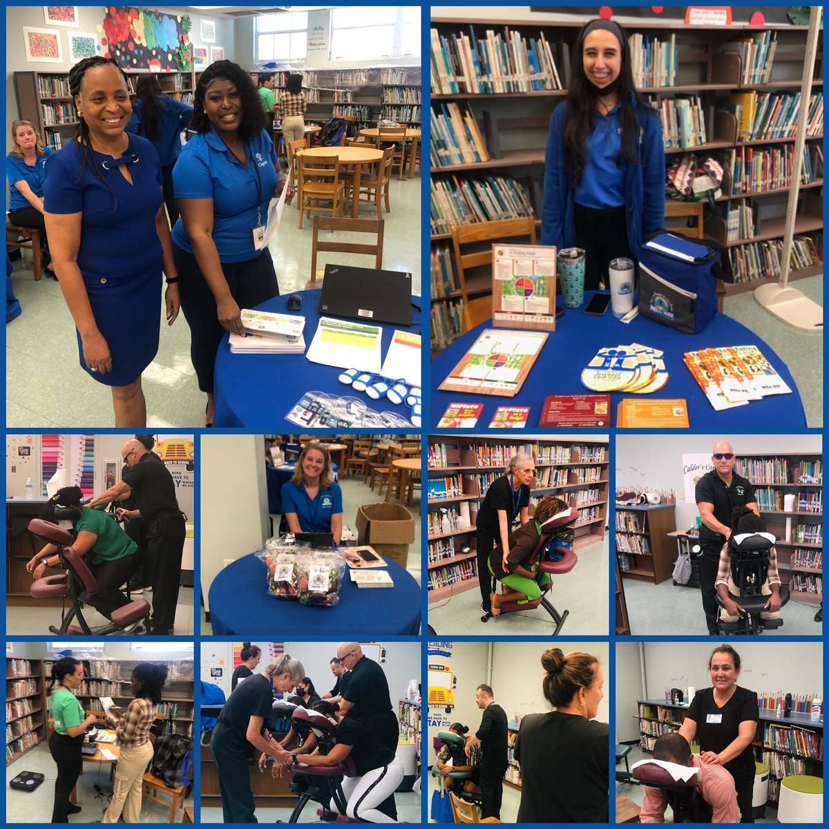 ElementaryWj's tweet photo. Our faculty and staff were provided with an opportunity to focus on their own health and wellness. The #WellWay team offered nutrition consultations, health screenings, and therapeutic massages. Participants also received goodie bags stocked with healthy foods! #SelfCare 💆🏽♀️🥑 https://t.co/0mL9Zych7n