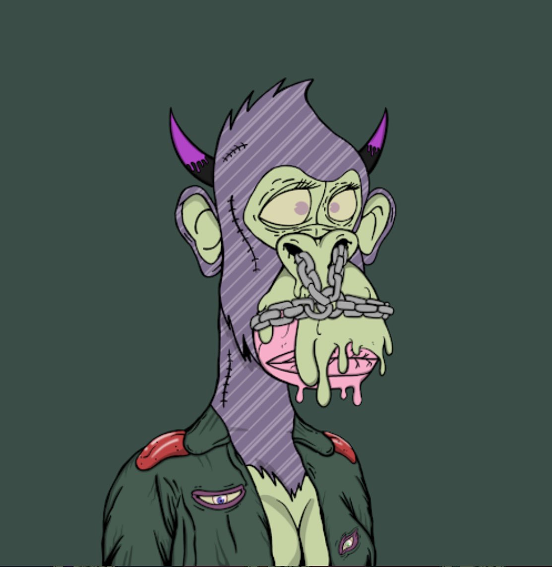 BlueChimpz_e's tweet photo. The weekend is over #NFT fam. And it’s  #MutantMonday! …where all the mutants at? Share any of your mutant NFTs in the comments! Here’s a #MAW to start 🥳💚 https://t.co/IiyuFcnXCz
